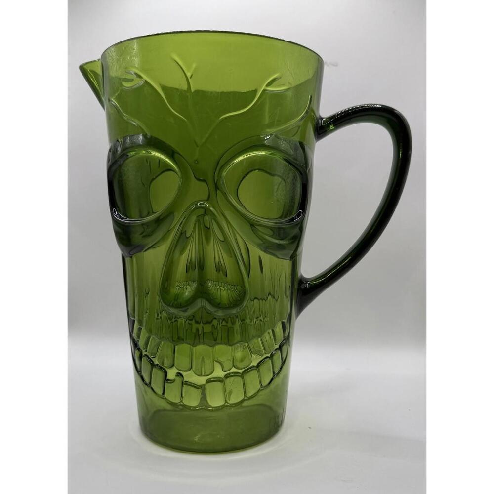Green Halloween Skull Pitcher, Transparent Plastic/Acrylic